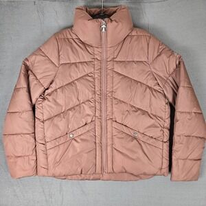 BARBOUR Cabot Quilted Puffer Jacket Womens 10 Rose Blush Full Zip Pockets‎